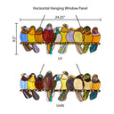 9.5"H Stained Glass Birds on a Wire Window Panel