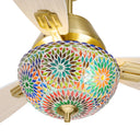 42" W Pierre LED Indoor Multicolored Mosaic Glass Ceiling Fan with Remote Control
