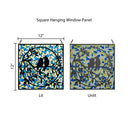 12" W Love Birds Mosaic Stained Glass Window Panel