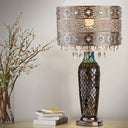24.25"H Gloria's Crystal Beaded Table Lamp with Mosaic Base
