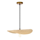 18" W 1-Light Catalina Metal and Jute Oval Hanging Pendant