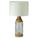 26" H Coco Glass and Mango Wood Table Lamp