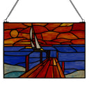14" L Sailboat Stained Glass Window Panel