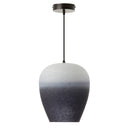 10.75" W Lillian Glam White/Black/Grey Ombre Dome Shade Pendant