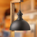 28.5" H Gwen Industrial Indoor Plug In Wall Sconce with Black Dome Shade