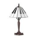 16"H Black and White Stained Glass Piano Keys Table Lamp