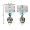 21.75"H Jeweled Metal Shade with Mosaic Base Table Lamp