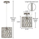 8.13"W Sami Metal Pendant Light With Silver-Tone Shade
