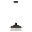 Leslie 11.8" Black Satin Painted Cone-Shaped Pendant Lamp