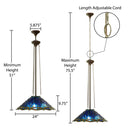 24'' 3-Light Tiffany-Style Dragonfly Pendant Light