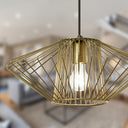 16.5" W Lucy Industrial Gold Open Caged Shade Pendant Light