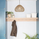 12.75" 1-Light Gloriana Pendant Light Rattan Brown