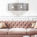 24"W Brielle Polished Nickel and Crystal 3-Light Chandelier
