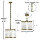 13" W Trudie Clear and Gold Glass and Metal Pendant Light
