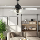 42" W Valencia LED Indoor Clear Hand-Cut Glass Bowl Shade Ceiling Fan with Remote Control