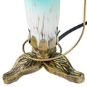 9"H Handpainted Glass Dragonfly Lily Lamp