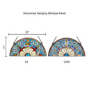 11"H Victorian Corista Half-Moon Stained Glass Window Panel