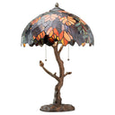 24.5"H Stained Glass Marvel Maple Table Lamp with Tree Trunk Base