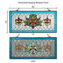 30"L Fleur De Lis Stained Glass Pub Window Panel