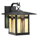 11.75"H Prairie 1-Light Stained Glass Black Outdoor Light Fixture