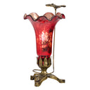 9"H Hand Blown Mercury Glass Lily Uplight Accent Lamp -On