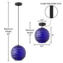 9.5" W Scarlett Modern Blue Blown Glass Globe Shade Pendant Light