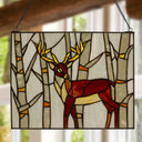 Majestic Deer Stained Glass Window Panel
