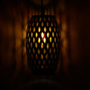 6" W Austin Glam Black and Amber Glass Globe Shade Pendant Light