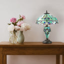 20"H Tiffany Style Magna Carta Stained Glass Double Lit Table Lamp