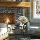 25" H Phylicia Multicolored Dome Shaped Stained Glass Table Lamp with Novelty Base