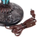 24" H Margaret Double Lit Teal Tiffany Style Stained Glass Table Lamp