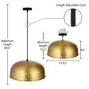 Sibyl 17.75"W Star-Shaped Cutout Gold Pendant Light