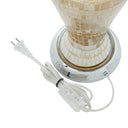 25"H Jeweled Metal and Mosaic Base Table Lamp with Cascading Crystals