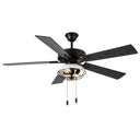 52" 5-Blade LED Metal Lantern Lighted Ceiling Fan