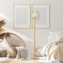 62.75"H Lucai Caged Globe Shade Floor Lamp Silver or Gold