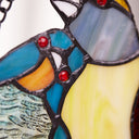 9.5"H Birds in Love Stained Glass Window Panel