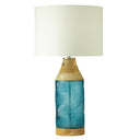 26" H Coco Glass and Mango Wood Table Lamp
