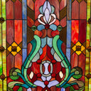 28"H Stained Glass Fleur de Lis Fireplace Screen