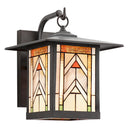 River of Goods Terracotta Stained Glass and Oil Rubbed Bronze 1-Light Outdoor Lantern Wall Sconce