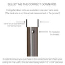 21" Ceiling Fan Down Rod 0.5" Standard Diameter - White