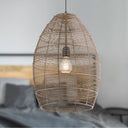 Alessia River of Goods Brass Metal Cone-Shaped Woven Pendant Lamp