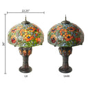 36" H Poppies Tiffany-Style Stained Glass Table Lamp