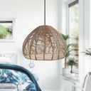 12.75" 1-Light Gloriana Pendant Light Rattan Brown