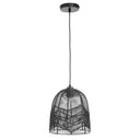 10" 1-Light Zola Pendant Light Rattan Black