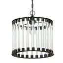 13" W Trudie Clear and Black Glass and Metal Pendant Light
