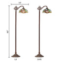 60" H Victoria Brown Candlestick Base with Stained Glass Dome Shade Floor Lamp