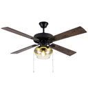 52"W Iza Black 4-Blade LED Ceiling Fan
