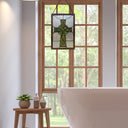 18" H Celtic Cross Stained Glass Window Panel