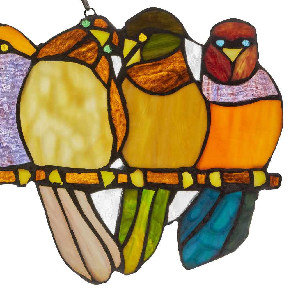 River of Goods Stained Glass Birds on a Wire Window Panel - Thumbnail 3
