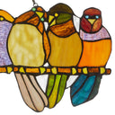 9.5"H Stained Glass Birds on a Wire Window Panel